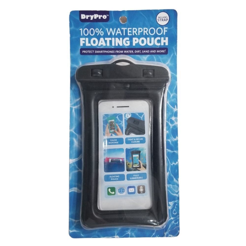 DryPro Waterproof Cell Phone Pouch Black Dry‎ Case Floating Universal